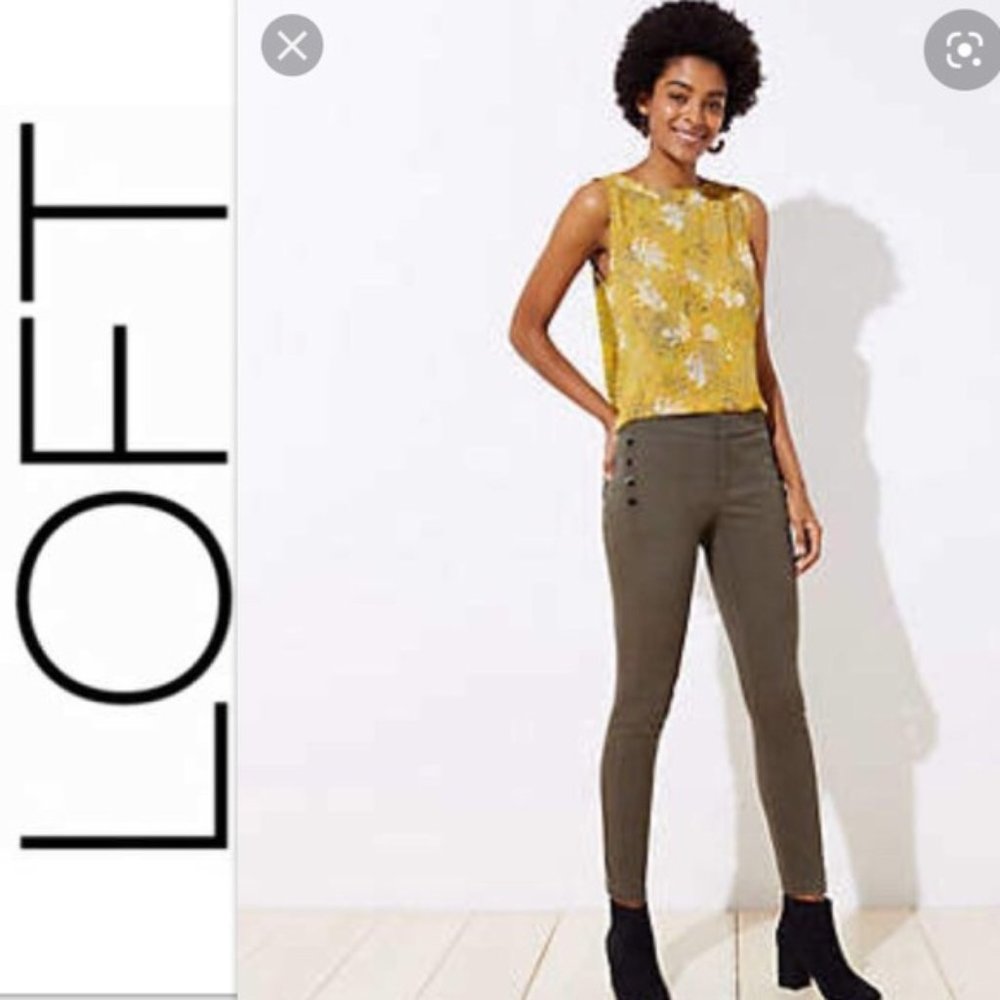 NWT Loft Marisa pants with sailor button detail